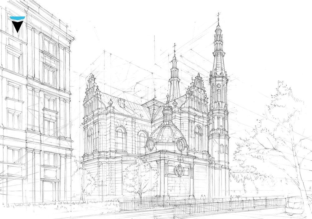 Kurs-rysunku-online-Kościół-Najświętszego-Zbawiciela-w-Warszawie-1